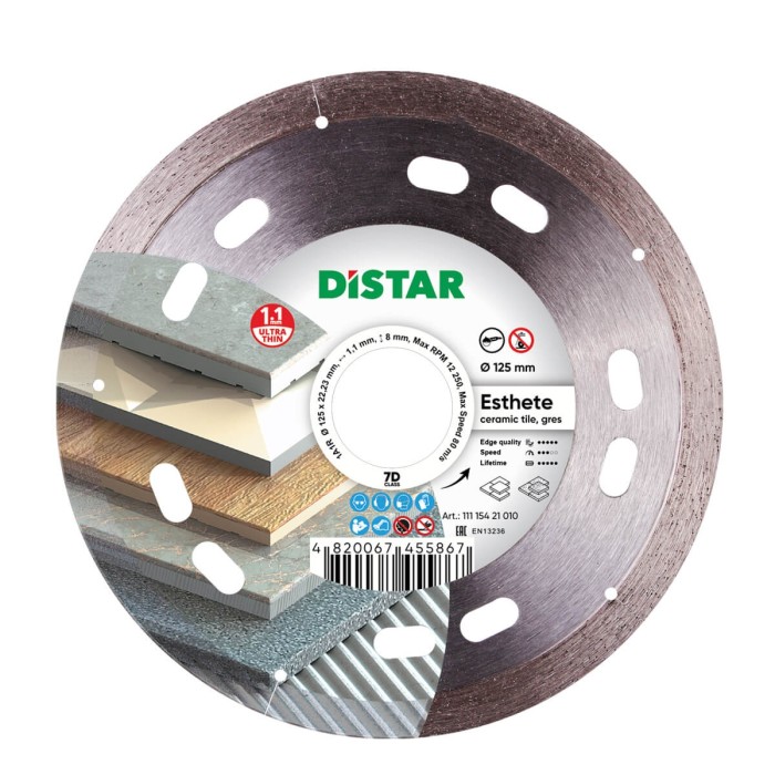 Distar - Ալմաստե կտրող սկավառակ 1A1R 125x22.22x8x1 ESTHETE - 11115421010 - Ալմաստե Սկավառակներ