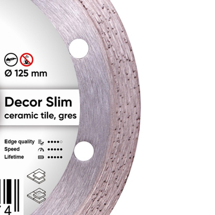 Distar - Ալմաստե կտրող սկավառակ 1A1R 125x22.22x10x1.2mm  Decor Slim - 11115427010 - Ալմաստե Սկավառակներ