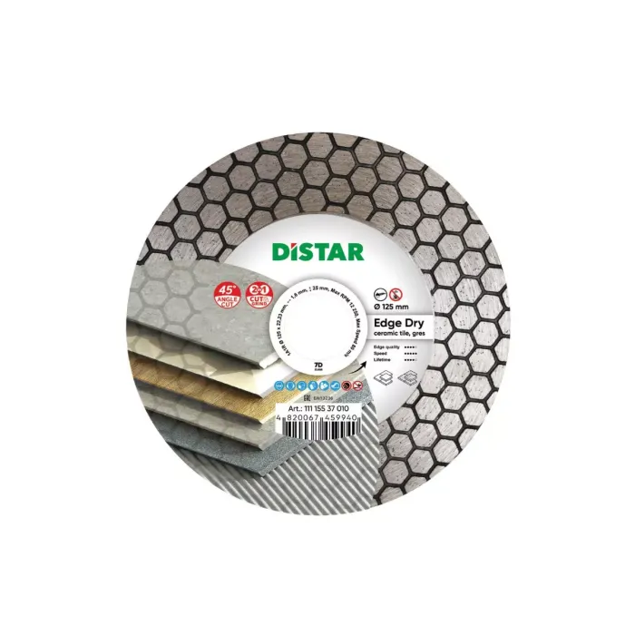 Distar - Ալմաստե կտրող սկավառակ 1A1R 125x22.22x25x1.6mm Edge Dry - 11115537010 - Ալմաստե Սկավառակներ