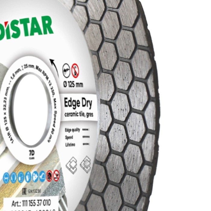 Distar - Ալմաստե կտրող սկավառակ 1A1R 125x22.22x25x1.6mm Edge Dry - 11115537010 - Ալմաստե Սկավառակներ