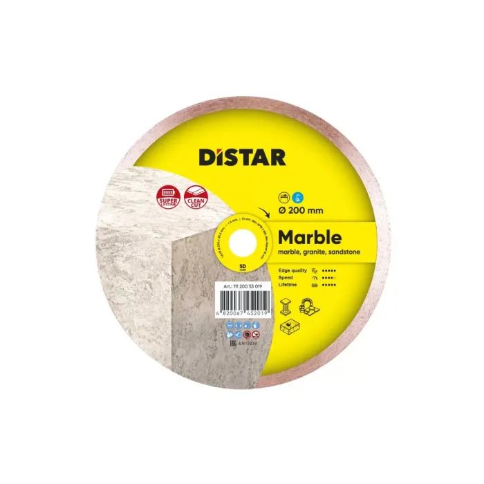 Distar - Ալմաստե  կտրող սկավառակ Marble 1A1R 200x25.4x1.6x10 - 11120053015 - Ալմաստե Սկավառակներ