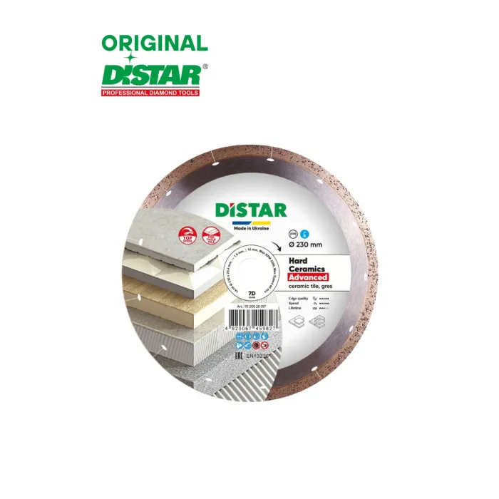 Distar - Սկավառակ ալմաստե ճենապակյա քարերի և կոշտ կերամիկայի կտրման համար 230 մմ Hard ceramics Advanced Distar 11120528017 - 11120528017 - Ալմաստե Սկավառակներ
