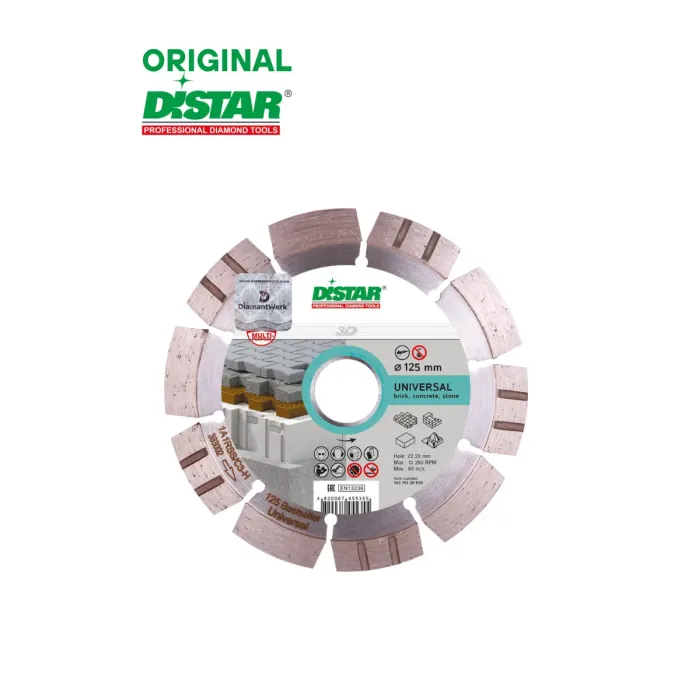 Distar - Ալմաստե կտրող սկավառակ  DISTAR 1A1RSS/C3-H 125x2.2/1,4x11x22,23-10 - 14315129010 - Ալմաստե Սկավառակներ
