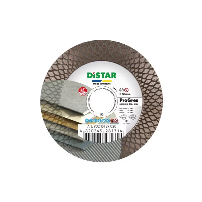 Distar - Ալմաստե կտրող սկավառակ 125x22.22x20x1.9mm 1A1R 125 PRO Gres - 90215129020 - Ալմաստե Սկավառակներ