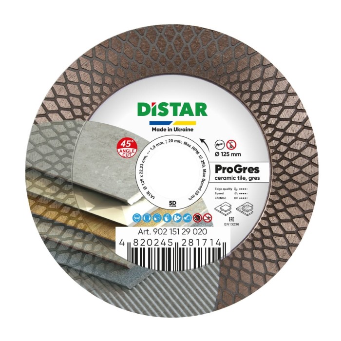 Distar - Ալմաստե կտրող սկավառակ 125x22.22x20x1.9mm 1A1R 125 PRO Gres - 90215129020 - Ալմաստե Սկավառակներ