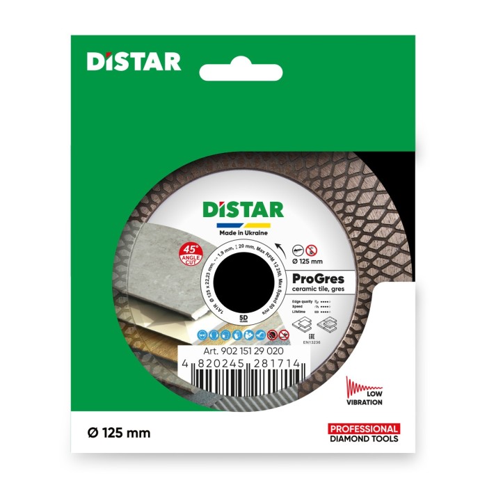 Distar - Ալմաստե կտրող սկավառակ 125x22.22x20x1.9mm 1A1R 125 PRO Gres - 90215129020 - Ալմաստե Սկավառակներ