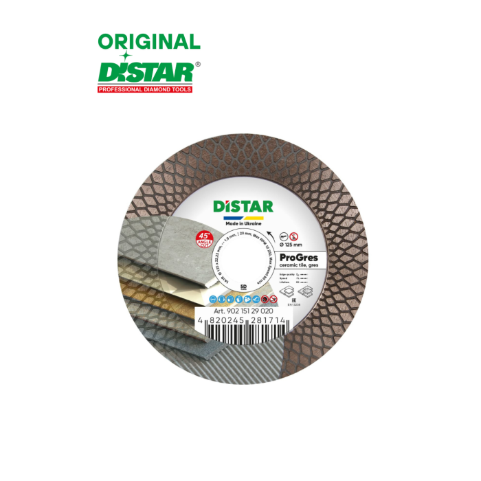 Distar - Ալմաստե կտրող սկավառակ 125x22.22x20x1.9mm 1A1R 125 PRO Gres - 90215129020 - Ալմաստե Սկավառակներ