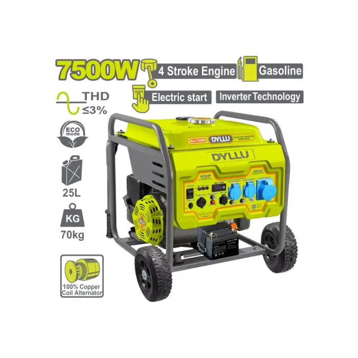 DYLLU - Inverter gasoline generator (with starter) 7500 W DTGEAB10 - DTGEAB10 - Generators