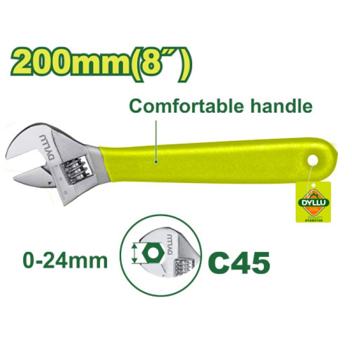 DYLLU - Կարգավորվող պտուտակաբանալի 200 մմ (8 դյույմ) DTAW5108 - DTAW5108 - Բանալիներ (ключи)