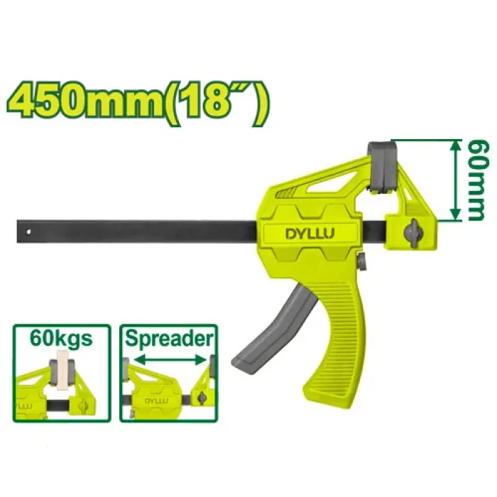 DYLLU - Արագ սեղմող ամրակ (Չափս  18) 450 մմ DTCP4318 - DTCP4318 - Ամրացնող սարքեր
