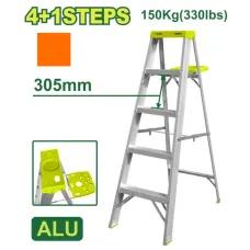 Ալյումինե միակողմանի աստիճան (գործիքների սկուտեղով) 4+1 քայլ DTLD4H05