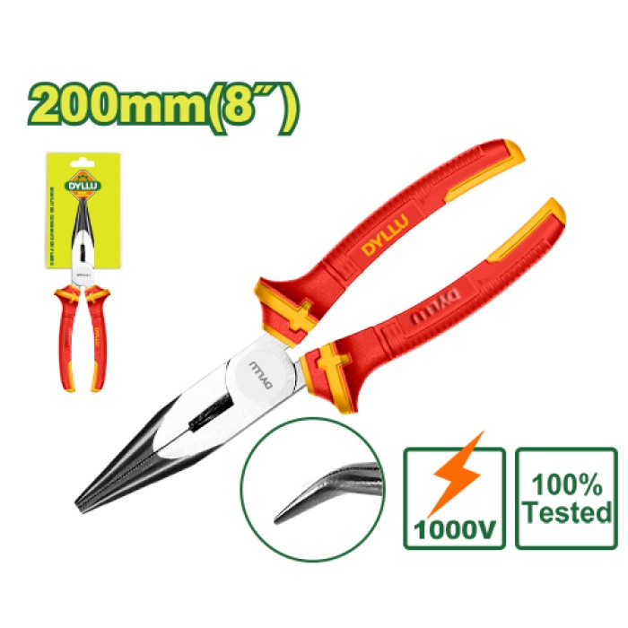 DYLLU - Երկար  կեռ քթով դիէլեկտրիկ տափակաբերան հարթաշուրթ 200 մմ DTPL4938 - DTPL4938 - Հարթաշուրթեր