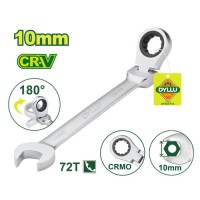 Ճկուն համակցված  բանալի ճռիկով 163 մմ (Չափս՝ 10 մմ) DTSA6110