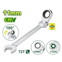 Ճկուն համակցված  բանալի ճռիկով 166 մմ (Չափս՝ 11 մմ) DTSA6111