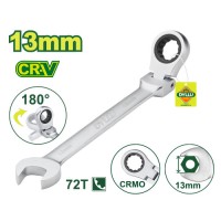 Ճկուն համակցված  բանալի ճռիկով 183 մմ (Չափս՝ 13 մմ) DTSA6113