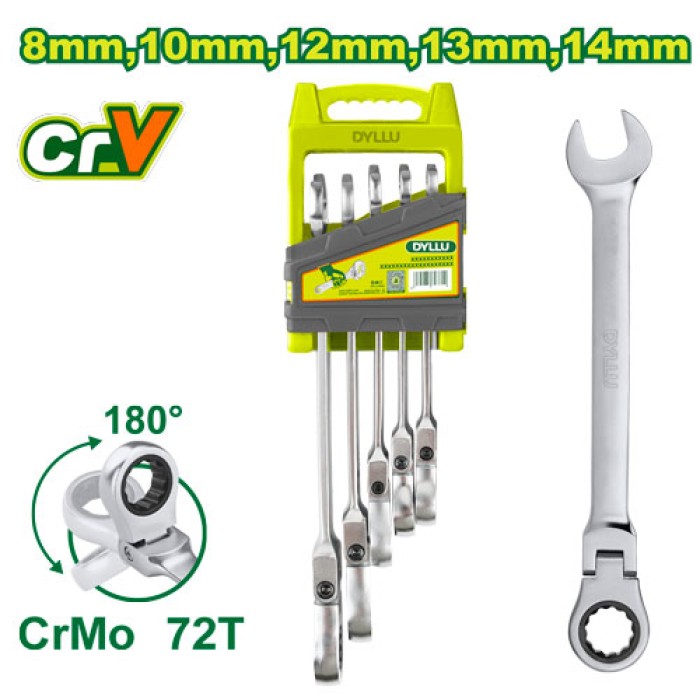 DYLLU - 5 հատ Ճկուն ճռիկով համակցված բանալիների հավաքածու DTSP4205 - DTSP5205 - Բանալիներ (ключи)