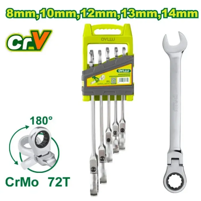 DYLLU - 5 հատ Ճկուն ճռիկով համակցված բանալիների հավաքածու DTSP4205 - DTSP5205 - Բանալիներ (ключи)