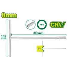 T-բռնակով վարդակի բանալի 185x300 մմ (Չափս՝ 8 մմ) DTTH1108