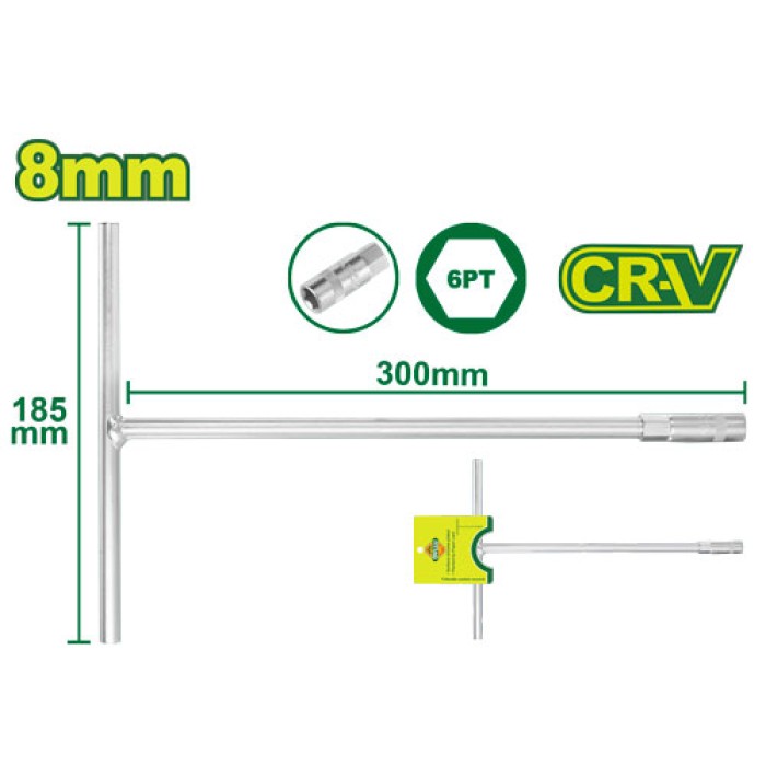 DYLLU - T-բռնակով վարդակի բանալի 185x300 մմ (Չափս՝ 8 մմ) DTTH1108 - DTTH1108 - Բանալիներ (ключи)