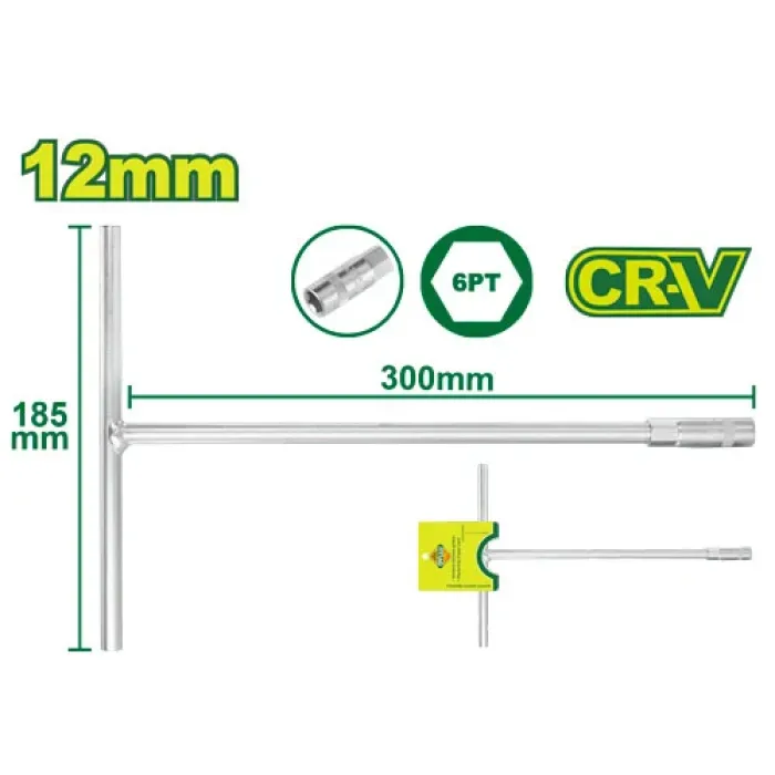 DYLLU - T-բռնակով վարդակի բանալի 185x300 մմ (Չափս՝ 12 մմ) DTTH1112 - DTTH1112 - Բանալիներ (ключи)
