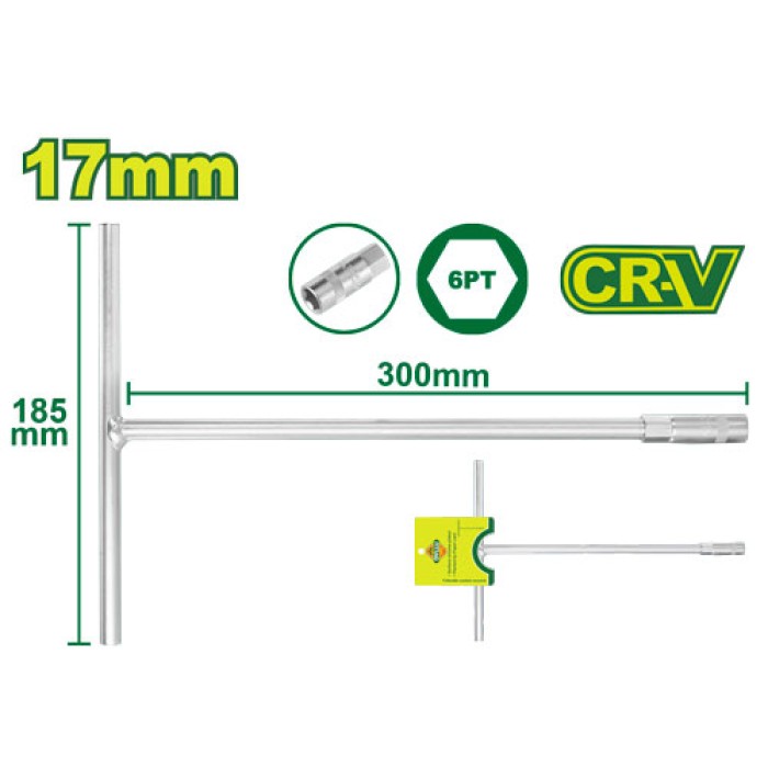 DYLLU - T-բռնակով վարդակի բանալի 185x300 մմ (Չափս՝ 17 մմ) DTTH1117 - DTTH1117 - Բանալիներ (ключи)