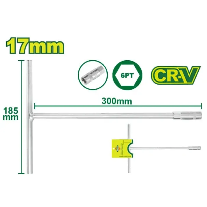 DYLLU - T-բռնակով վարդակի բանալի 185x300 մմ (Չափս՝ 17 մմ) DTTH1117 - DTTH1117 - Բանալիներ (ключи)