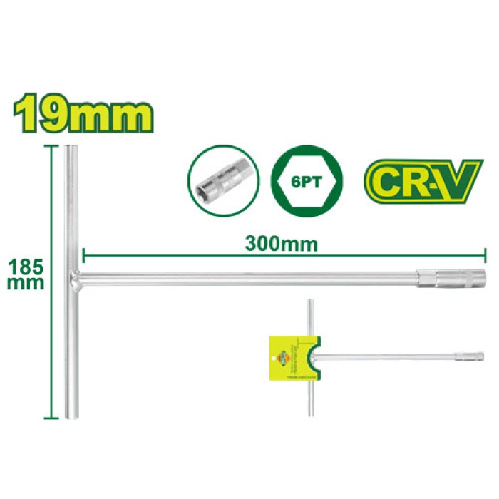 DYLLU - T-բռնակով վարդակի բանալի 185x300 մմ (Չափս՝ 19 մմ) DTTH1119 - DTTH1119 - Բանալիներ (ключи)
