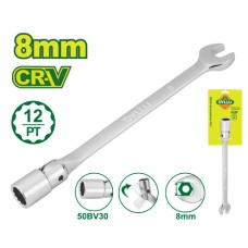 Համակցված և ճկուն վարդակով բանալի 160 մմ (Չափս՝ 8 մմ) DTTH1E08