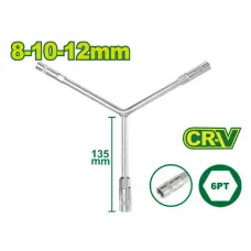 Y-տեսքով վարդակի բանալի 135 մմ (Չափս՝ 8-10-12 մմ) DTTH2101