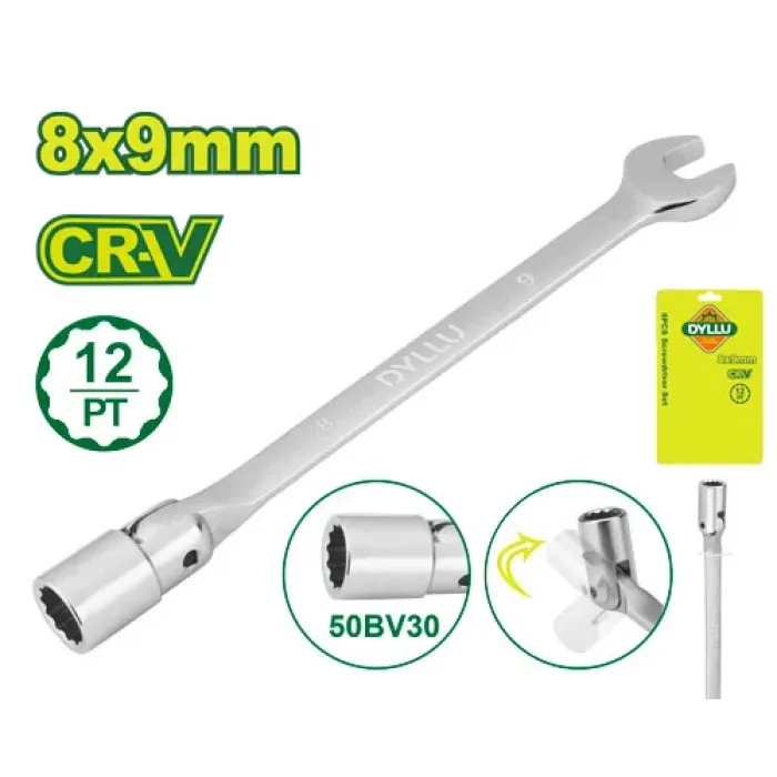 DYLLU - Երկկողմանի ճկուն վարդակով բանալի 180 մմ (Չափս՝ 8x9 մմ) DTTH2E01 - DTTH2E01 - Բանալիներ (ключи)