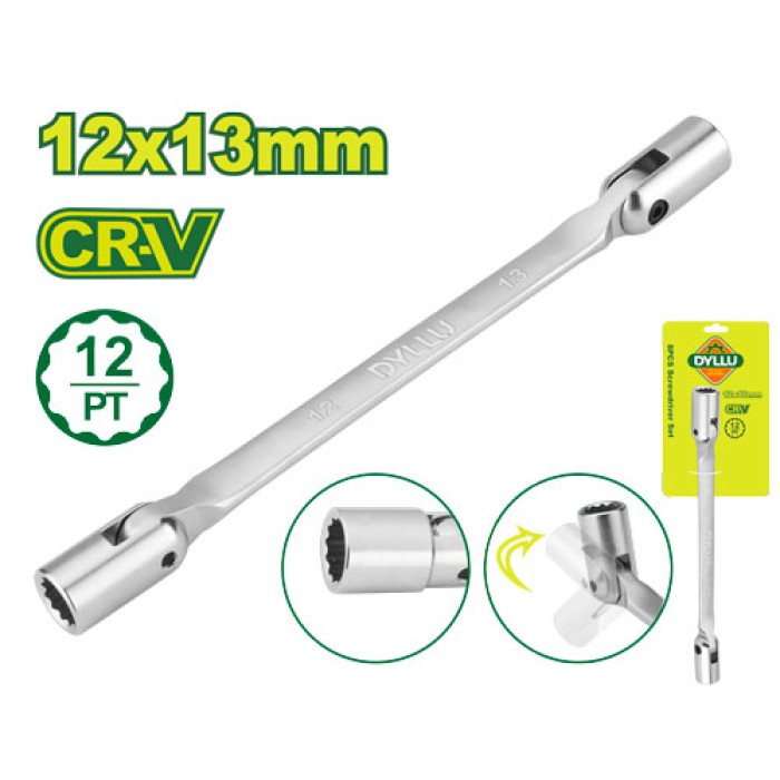 DYLLU - Երկկողմանի ճկուն վարդակով բանալի 215 մմ (Չափս՝ 12x13 մմ) DTTH2E03 - DTTH2E03 - Բանալիներ (ключи)