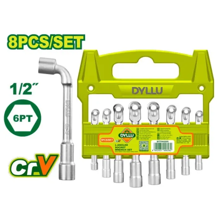 DYLLU - 8 հատ L-անկյուն վարդակի բանալիների հավաքածու DTTH4208 - DTTH4208 - Բանալիներ (ключи)