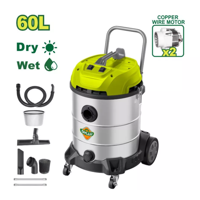 DYLLU - Փոշեկուլ   2X - 1200 Վտ  (Իրան Պլաստմաս/չժանգոտվող պողպատ)  60լ  DTVR5A60 - DTVR5A60 - Փոշեկուլներ