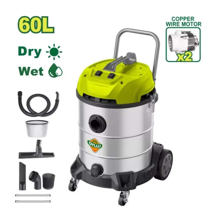 DYLLU - Փոշեկուլ   2X - 1200 Վտ  (Իրան Պլաստմաս/չժանգոտվող պողպատ)  60լ  DTVR5A60 - DTVR5A60 - Փոշեկուլներ