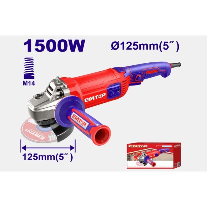 EMTOP  - Անկյունային Հղկող Մեքենա Emtop EAGR15053 – Բալգարկա 1500Վտ, 125մմ սկավառակի տրամագիծ - EAGR11053 - ԱՀՄ (Բալգարկաներ)