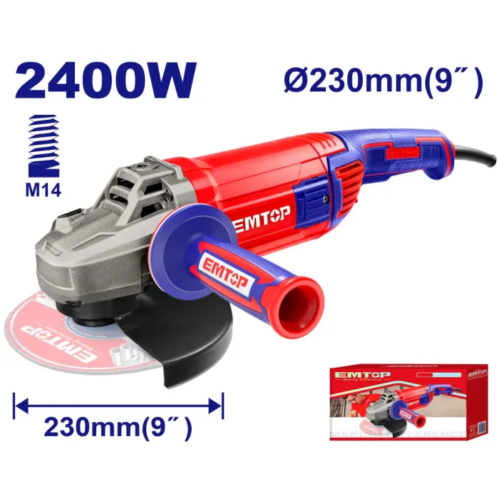 EMTOP  - Անկյունային Հղկող Մեքենա Emtop EAGR24093 – Բալգարկա 2400Վտ, 230մմ սկավառակի տրամագիծ - EAGR24093 - ԱՀՄ (Բալգարկաներ)