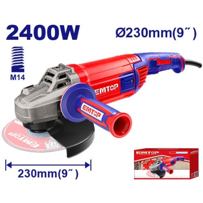 EMTOP  - Անկյունային Հղկող Մեքենա Emtop EAGR24093 – Բալգարկա 2400Վտ, 230մմ սկավառակի տրամագիծ - EAGR24093 - ԱՀՄ (Բալգարկաներ)