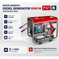 Դիզելային գեներատոր (մեկնարկիչով) 5000 Վտ EMTOP EDGRF511