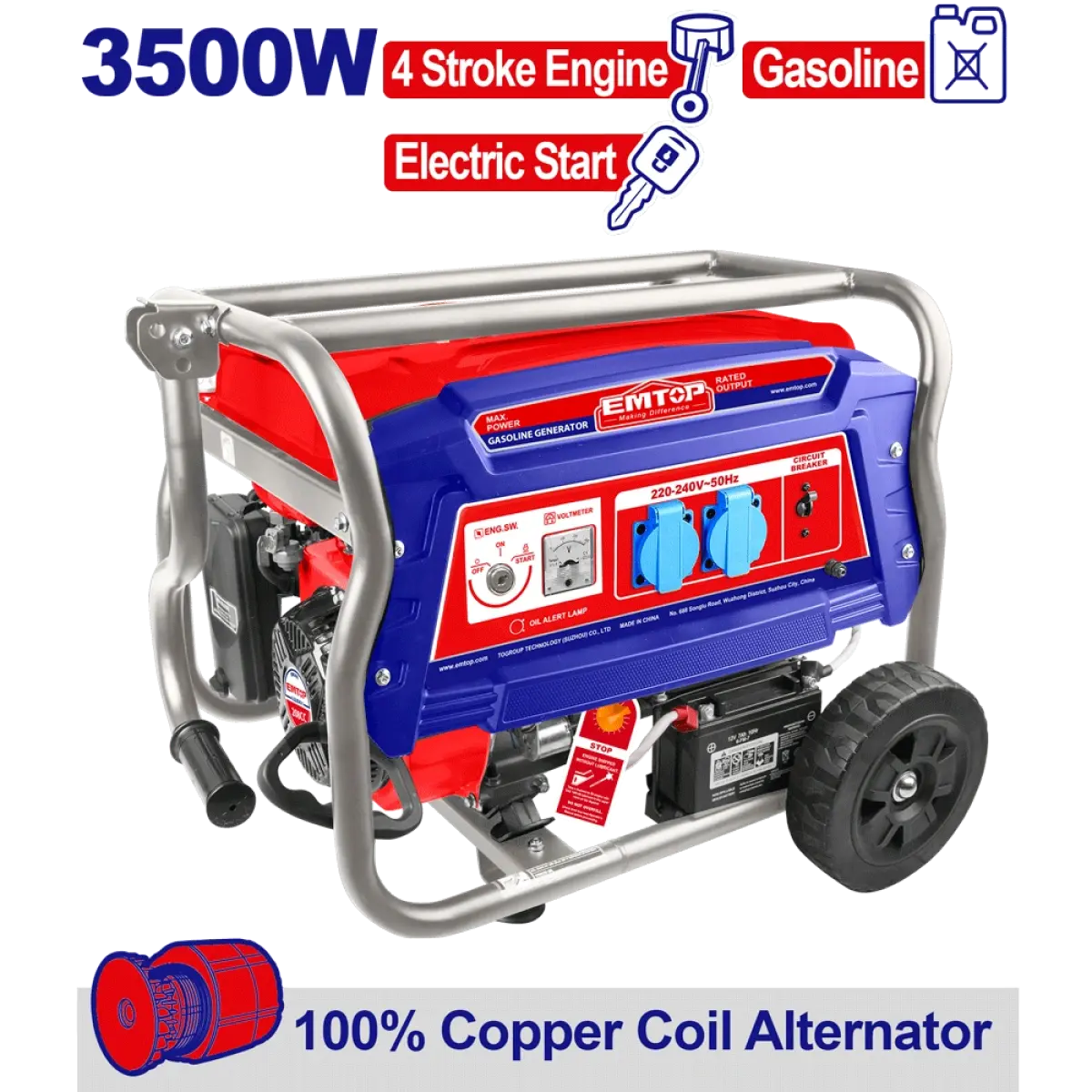 EMTOP EGGRD3511 բենզինային գեներատոր 3.5 կՎտ 220 Վ