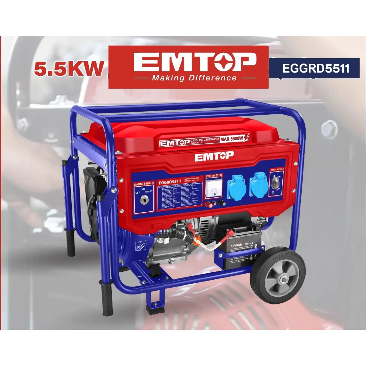EMTOP EGGRD5511 բենզինային գեներատոր 5.5 կՎտ 220 Վ