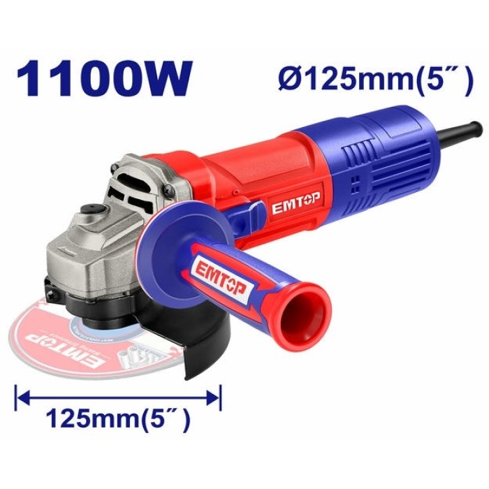 EMTOP EAGR11051 անկյունային հղկող մեքենա՝ 1100 Վտ, 125 մմ սկավառակ