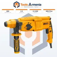 Էլեկտրական հորատիչ 800 Վտ, 2.5 Ջ INGCO RGH9028