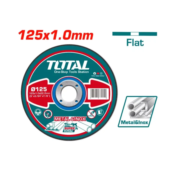 Диск отрезной по металлу 125x1.0x22.2 мм TOTAL TAC2101251