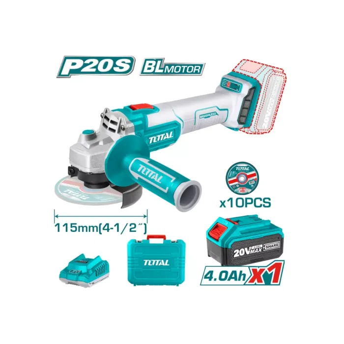TotalTools - Անկյունային հղկող մեքենա 115մմ 20V - TAGLI2011587 - ԱՀՄ (Բալգարկաներ)