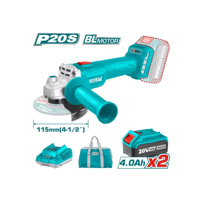 TotalTools - Անկյունային հղկող մեքենա 20V - TAGLI20157 - ԱՀՄ (Բալգարկաներ)