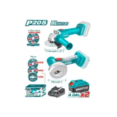 20V angle grinder and cut-off tool