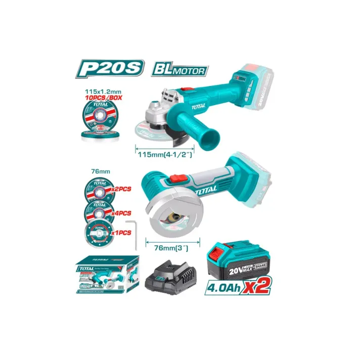TotalTools - 20V angle grinder and cut-off tool - TOSLI2211415 - Angle grinder