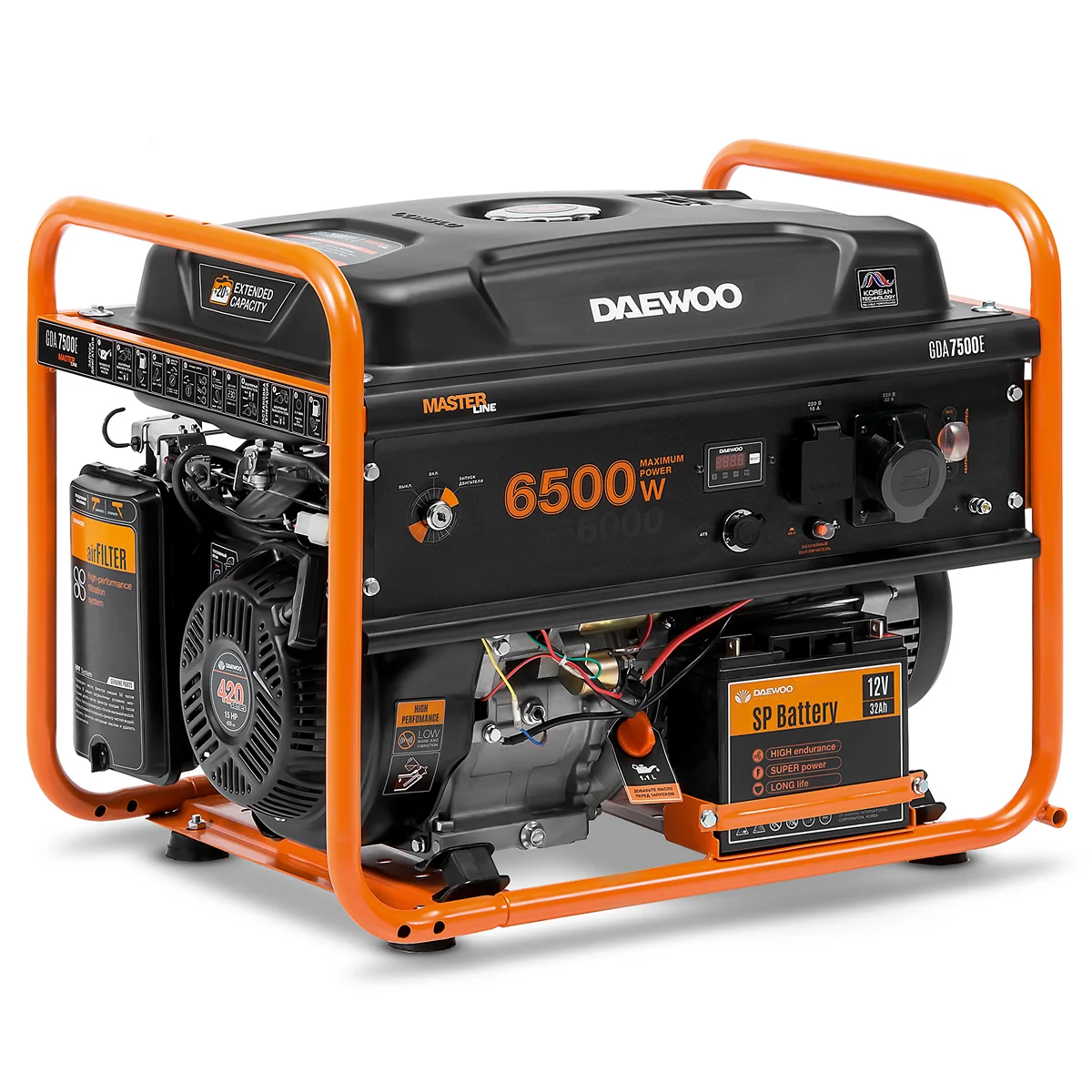 Daewoo Power GDA 7500E բենզինային գեներատոր 6.5 կՎտ
