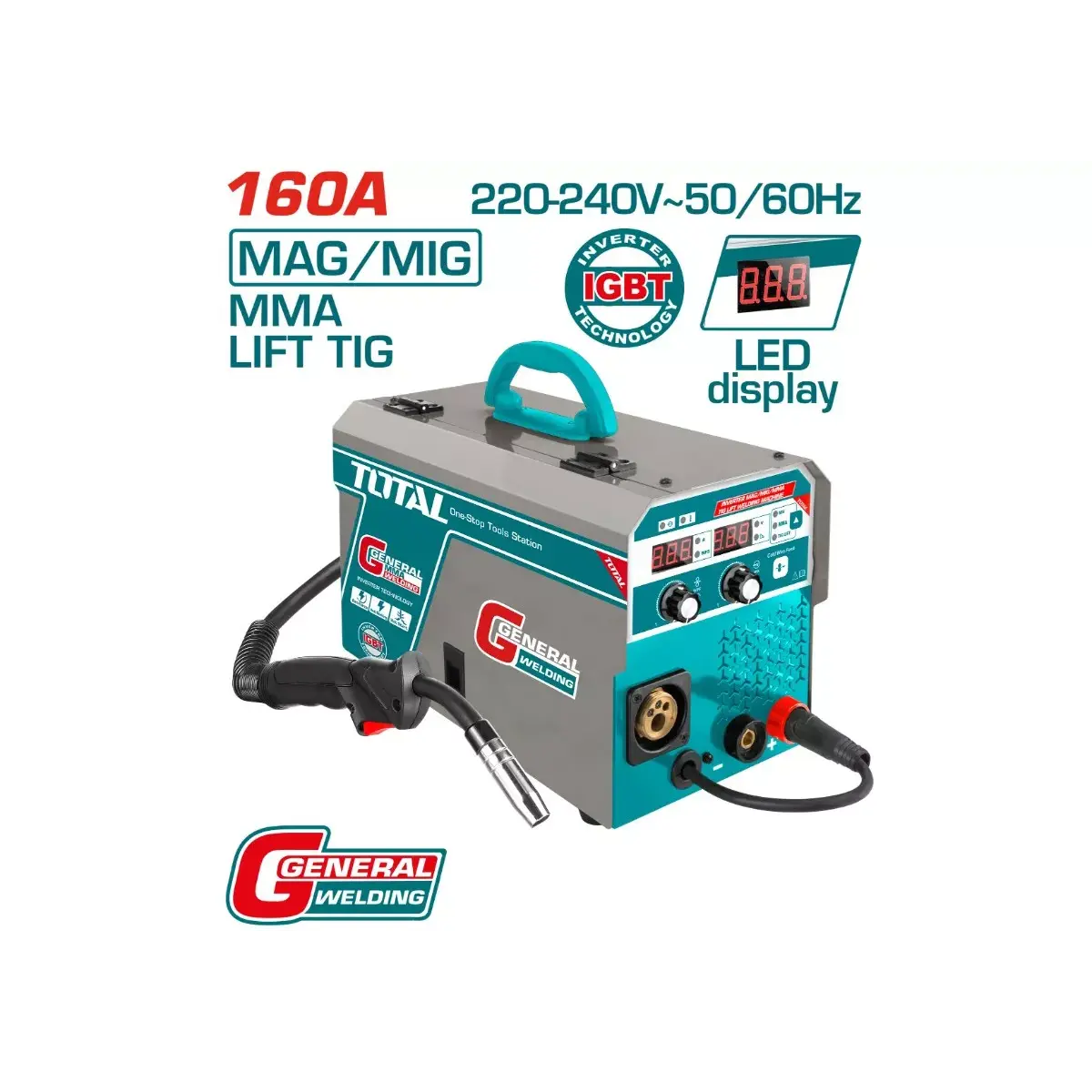 TotalTools - Եռակցման սարք 160 Ա /Ինվերտոր/MIG/MAG/MMA/TIG - TMGT1601 - Եռակցման սարքեր