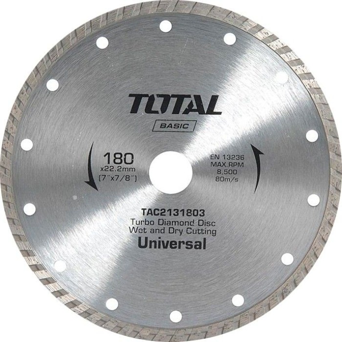 Алмазный диск турбо 180 x 22.2 мм TOTAL TAC2131803